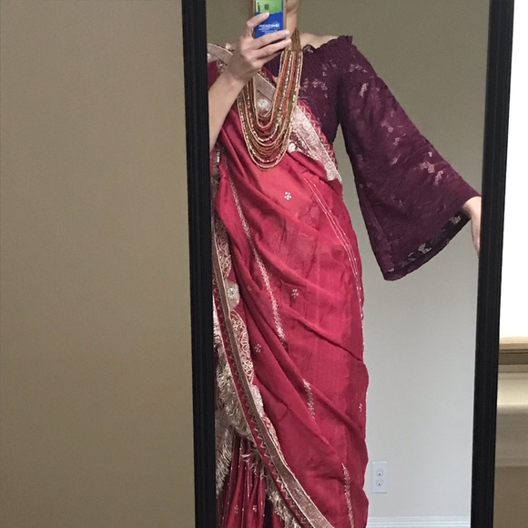 3 Pieces Pure Silk Indian Lengha Set - Picture 5 of 7